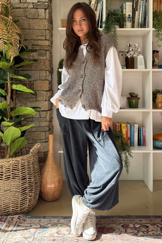 Hygge Boucle Knit Gilet Mocha