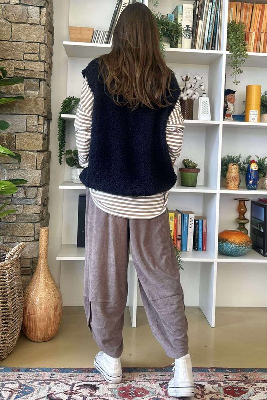 Hygge Boucle Knit Gilet Navy