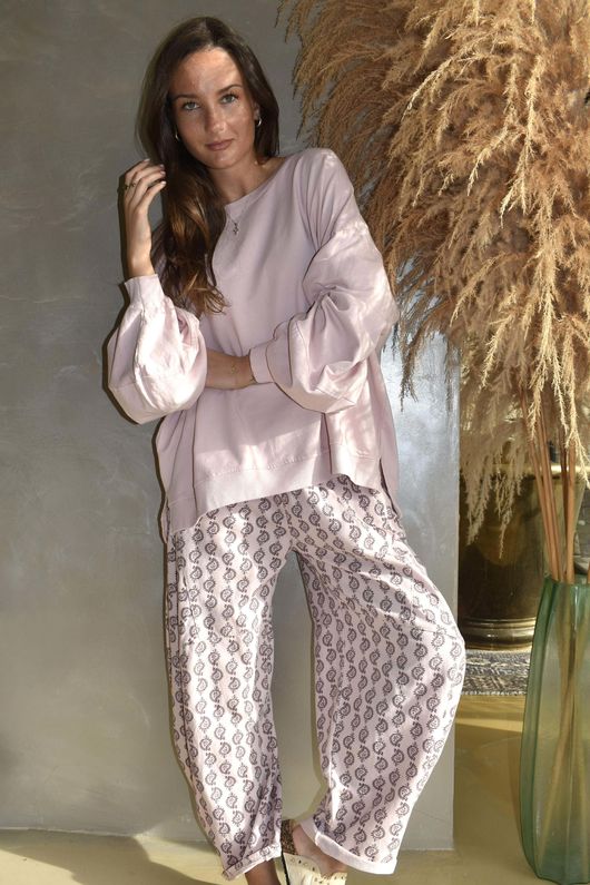 Indira Classic Barrel Pant Rose & Plum