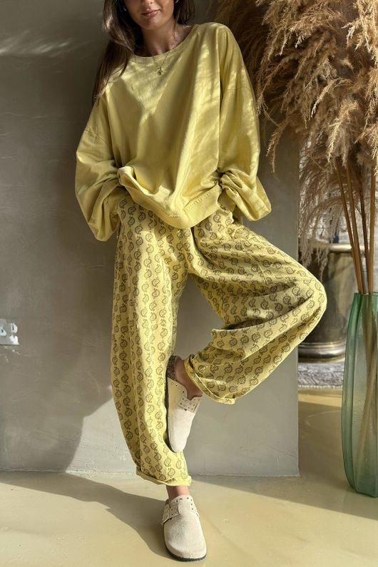 Indira Classic Barrel Pant Soft Ochre & Deep Ochre