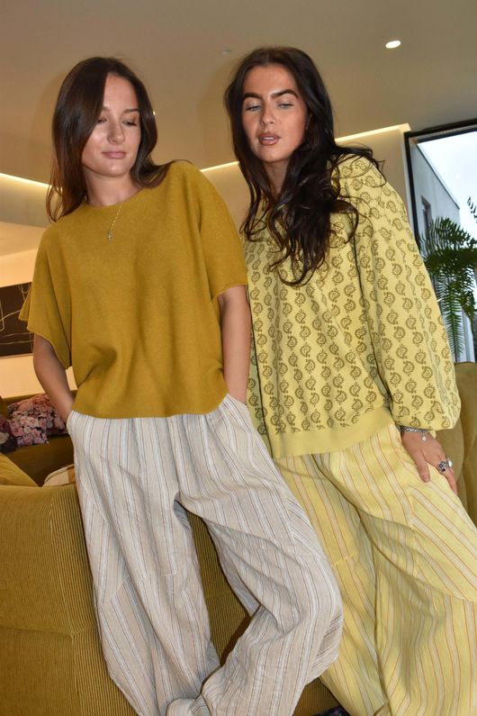 Indira Lantern Sleeve Sweatshirt Soft Ochre & Deep Ochre