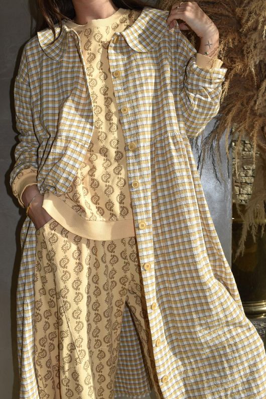 Indira Lantern Sleeve Sweatshirt Tuscan Sun & Tan