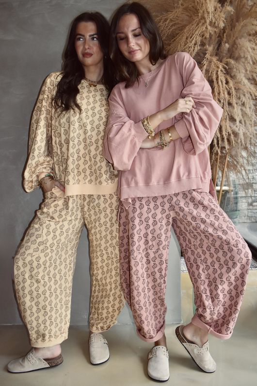 Indira Lantern Sleeve Sweatshirt Tuscan Sun & Tan