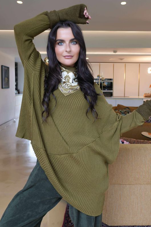 Jagger Quirky Ribby Knit Mucky Olive /20=