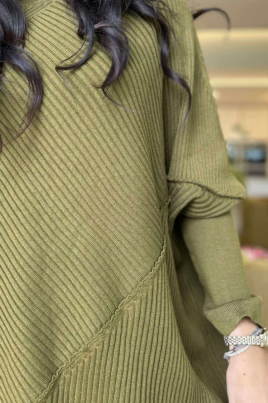 Jagger Quirky Ribby Knit Mucky Olive