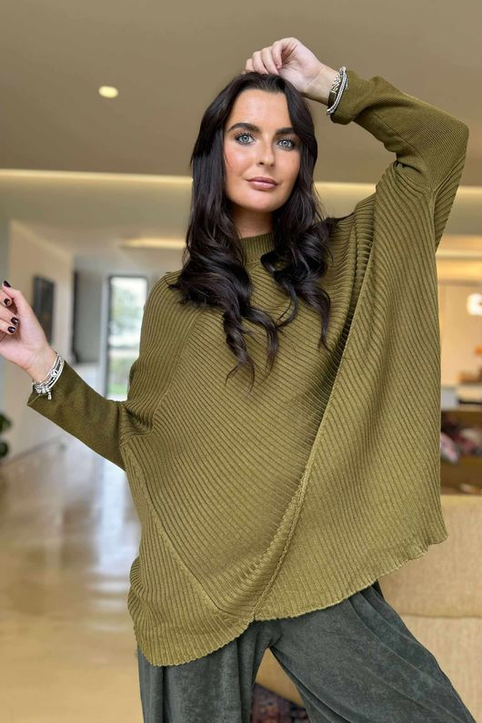 Jagger Quirky Ribby Knit Mucky Olive