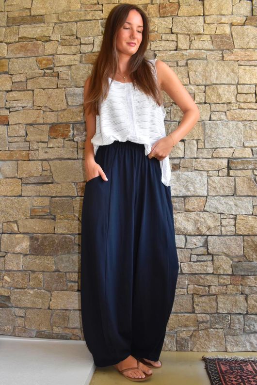 Jo Jo Bloom Barrel Pant Navy