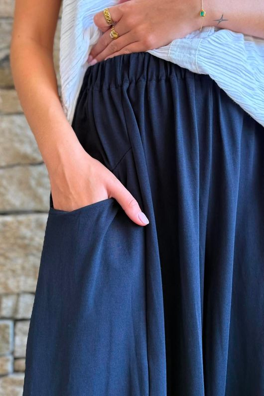 Jo Jo Bloom Barrel Pant Navy