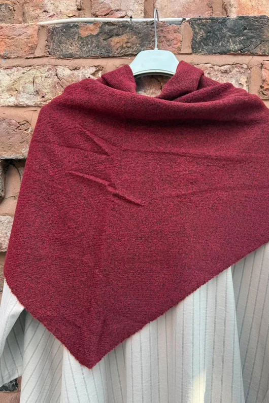 Jonti Knit XL Neckerchief Scarf Burgundy