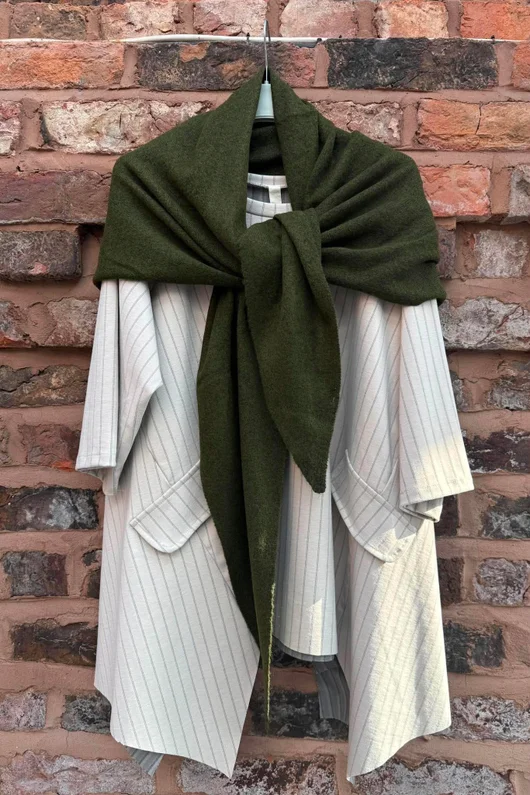 Jonti Knit XL Neckerchief Scarf Deep Olive
