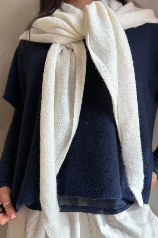 Jonti Knit XL Neckerchief Scarf Ecru