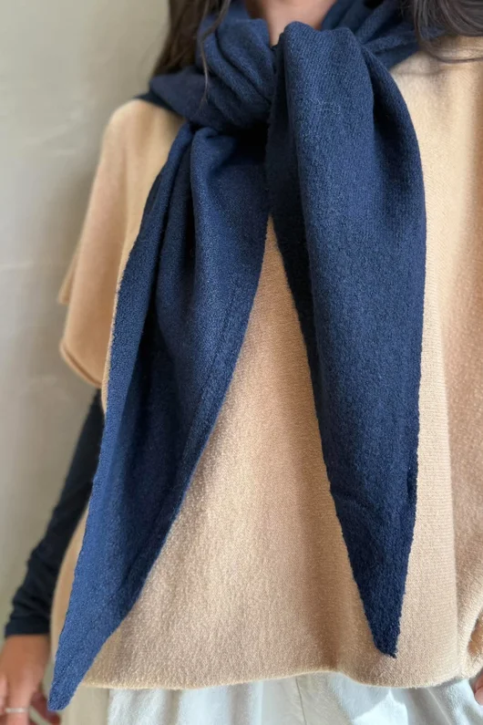 Jonti Knit XL Neckerchief Scarf Navy