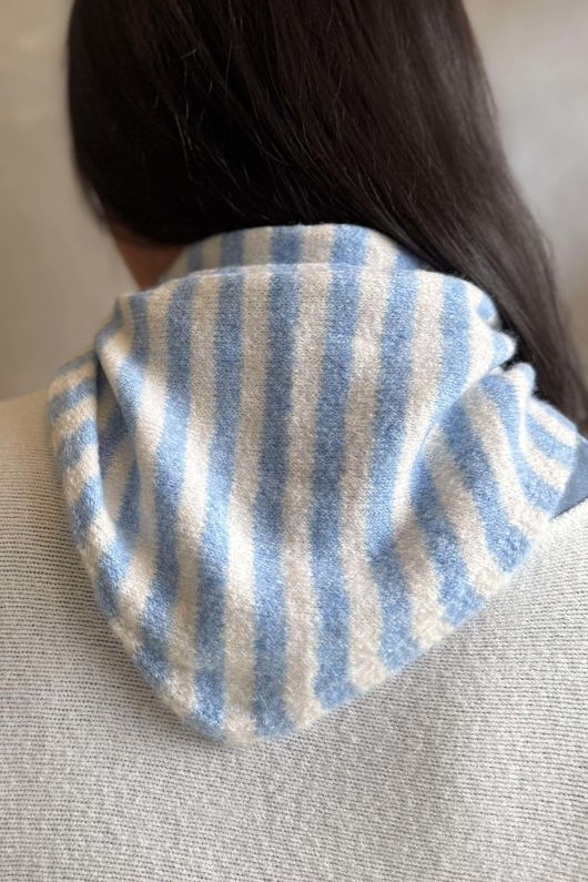 Jonti Stripe Knit Neckerchief Baby Blue **