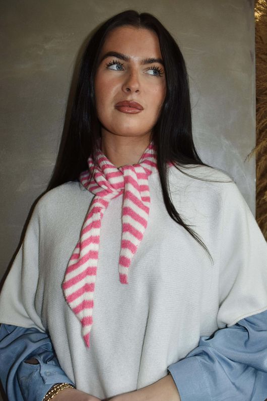 Jonti Stripe Knit Neckerchief Candy 