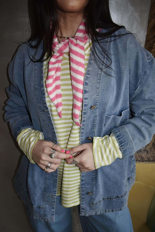 Jonti Stripe Knit Neckerchief Candy **