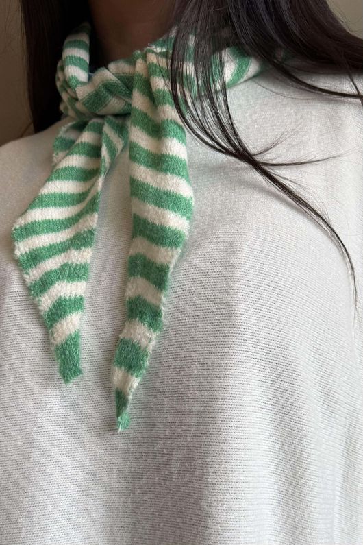 Jonti Stripe Knit Neckerchief Jade *