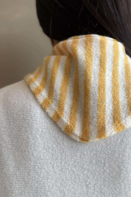 Jonti Stripe Knit Neckerchief Soft Ochre **