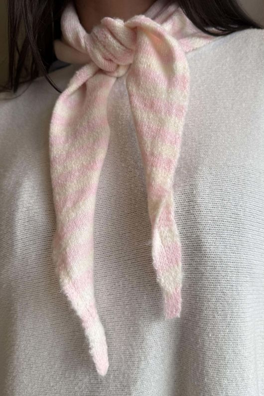 Jonti Stripe Knit Neckerchief Sugar **