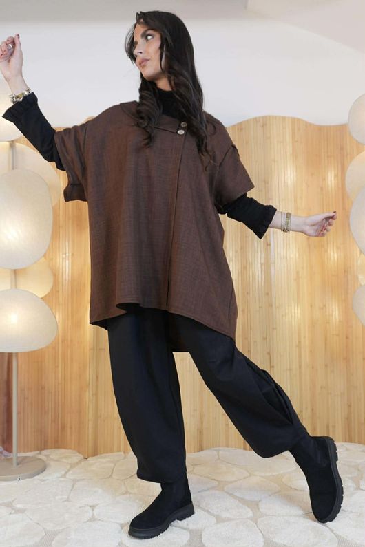 Kennedy Oversized Blouse Brown  /40=