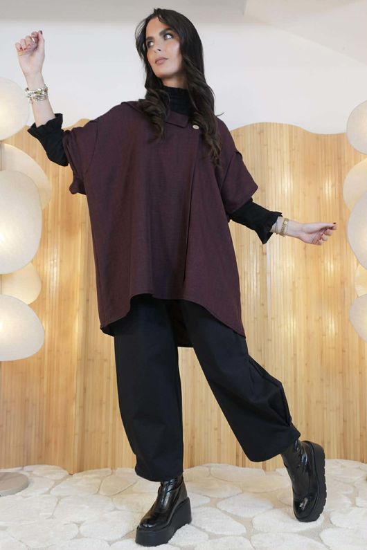 Kennedy Oversized Blouse Dark Cherry  /40=
