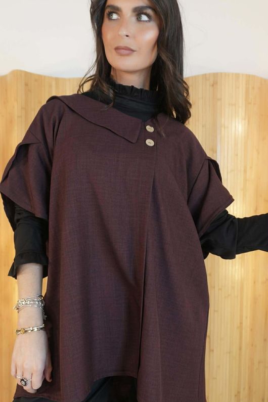Kennedy Oversized Blouse Dark Cherry  /40=
