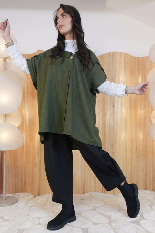 Kennedy Oversized Blouse Deep Olive  /30=