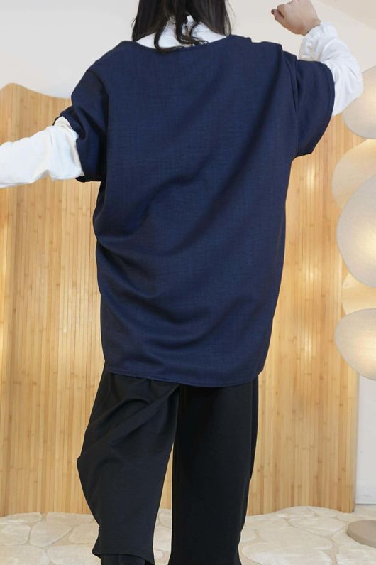 Kennedy Oversized Blouse Navy  /40=