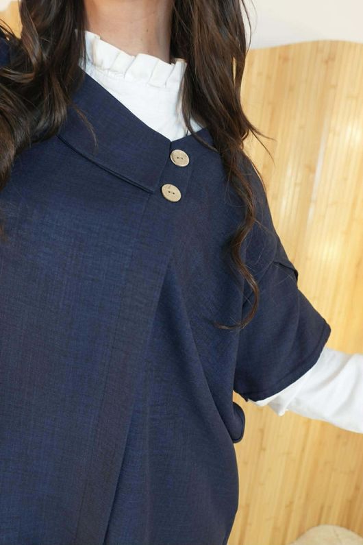 Kennedy Oversized Blouse Navy  /40=