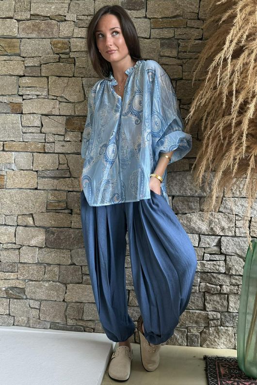 Kings Road Paisley Blouse Baby Blue /3=