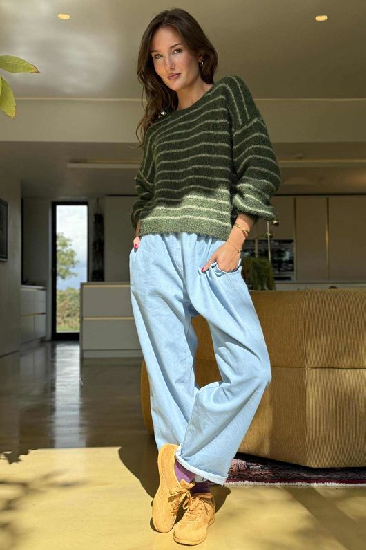 Kondi Stripe Knit Green Sage 