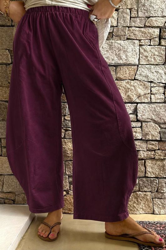Lagen 7/8 Barrel Pant Aubergine due 3 days 