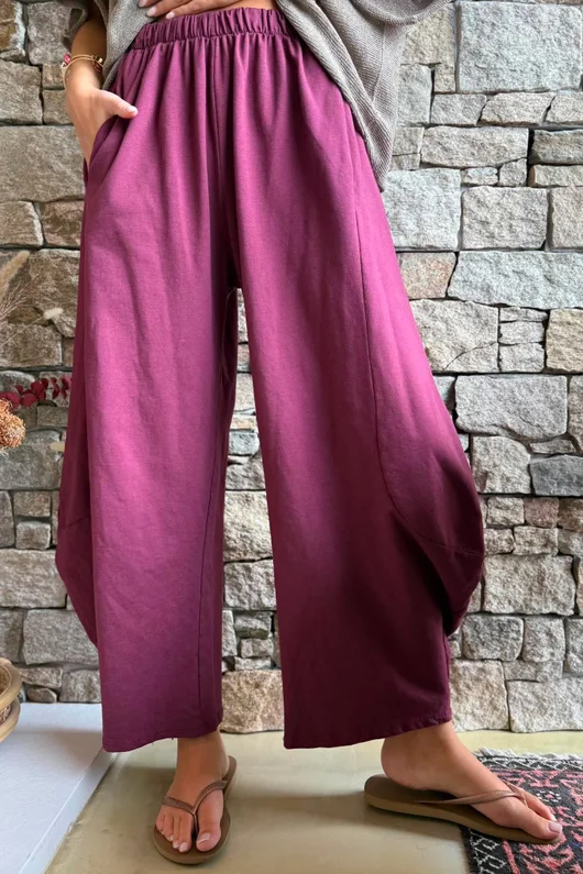 Lagen 7/8 Barrel Pant Aubergine 