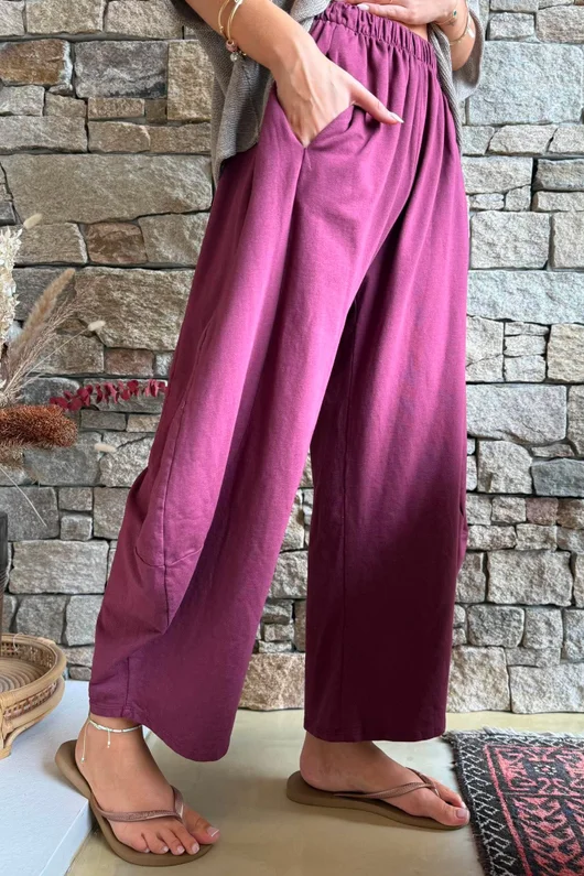 Lagen 7/8 Barrel Pant Aubergine 