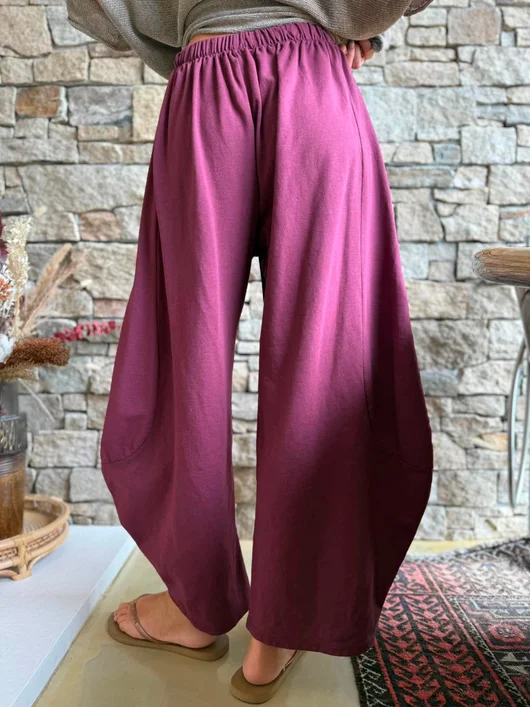 Lagen 7/8 Barrel Pant Aubergine 