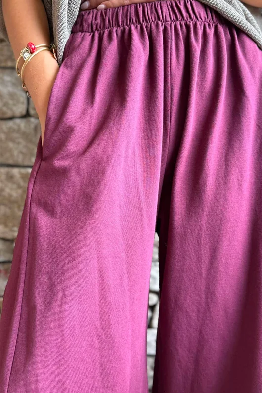 Lagen 7/8 Barrel Pant Aubergine 
