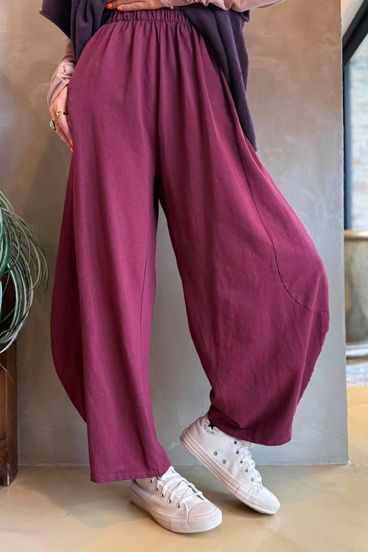 Lagen 7/8 Barrel Pant Aubergine 