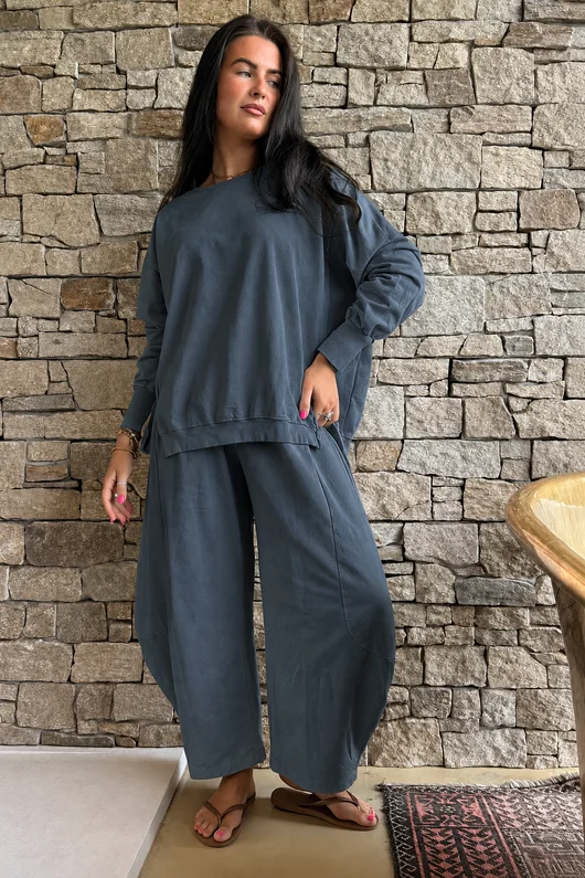 Lagen 7/8 Barrel Pant Charcoal