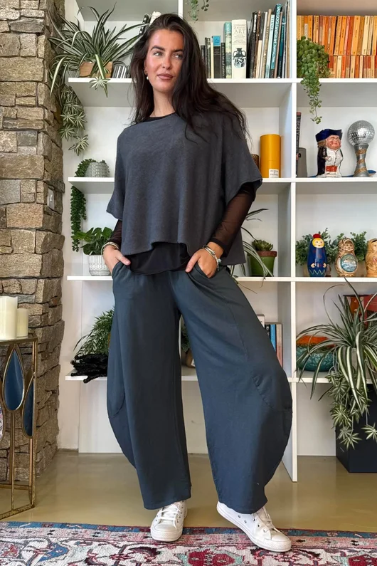 Lagen 7/8 Barrel Pant Charcoal 
