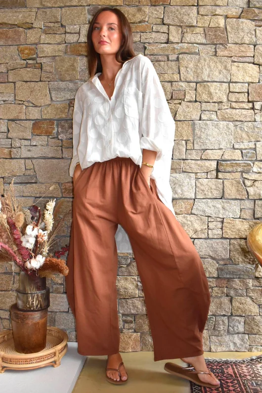 Lagen 7/8 Barrel Pant Chestnut 