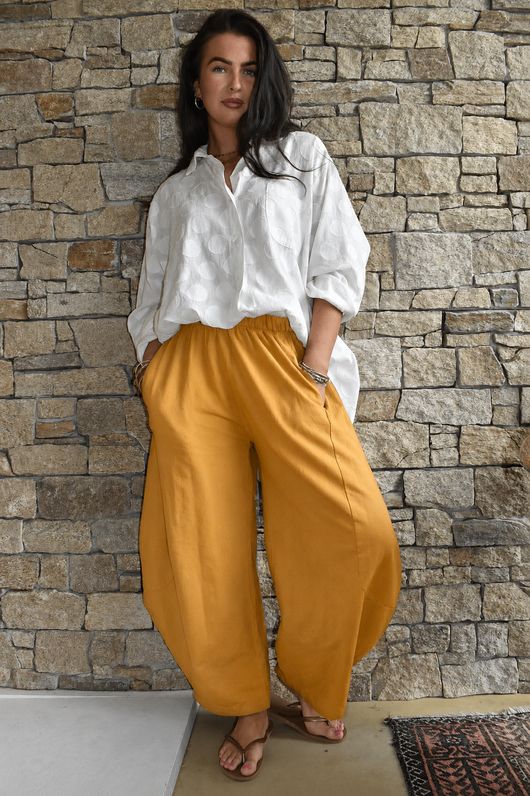 Lagen 7/8 Barrel Pant Turmeric due 3 days 