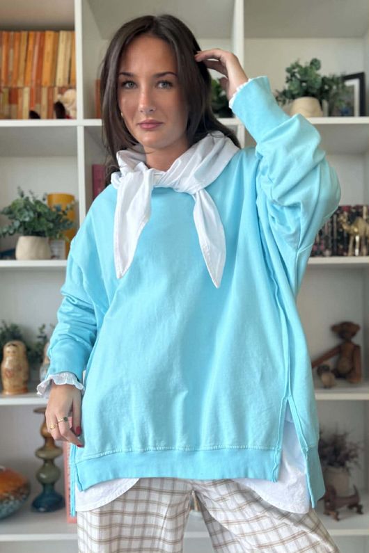 Lagen Chill Sweatshirt Aqua /7=