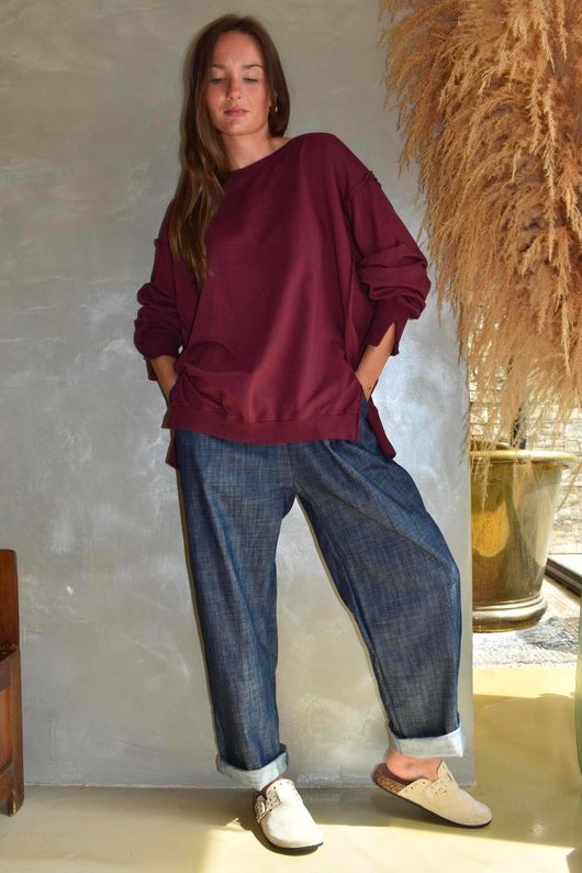 Lagen Chill Sweatshirt Aubergine