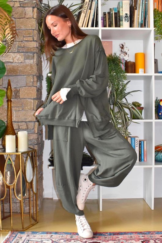Lagen Chill Sweatshirt Deep Khaki