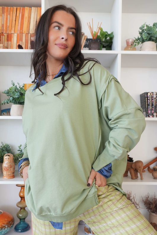 Lagen Chill Sweatshirt Matcha /3=