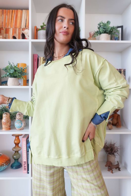 Lagen Chill Sweatshirt Soft Lime