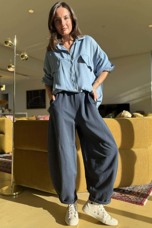 Lagen Classic Barrel Pant Navy