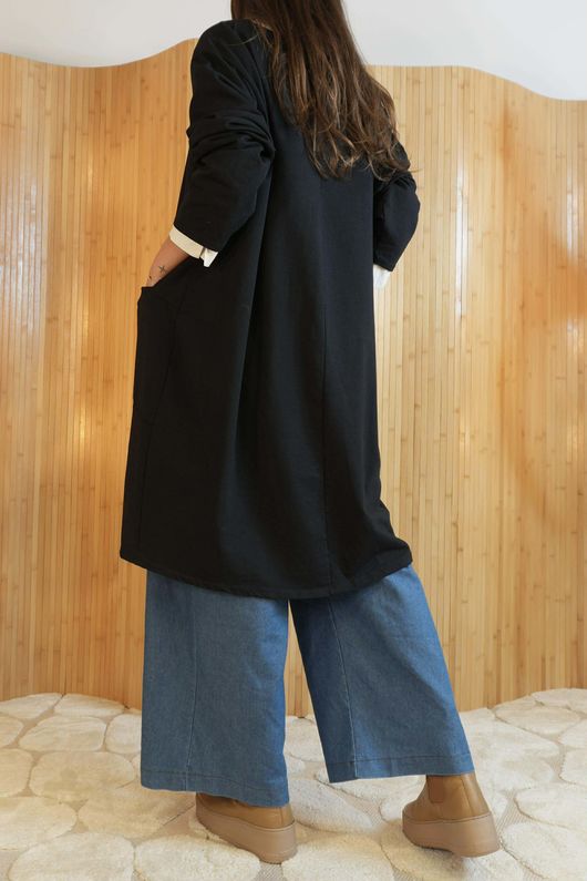 Lagen Classic Cocoon Tunic Black