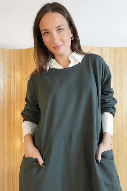 Lagen Classic Cocoon Tunic Graphite