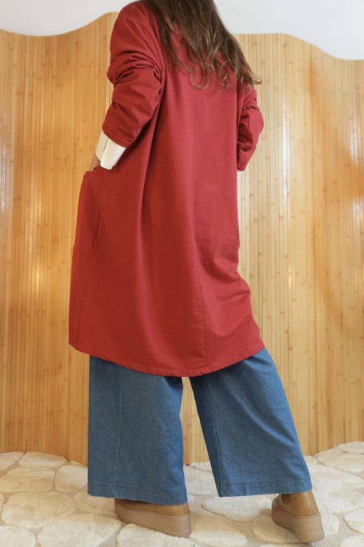 Lagen Classic Cocoon Tunic Rouge