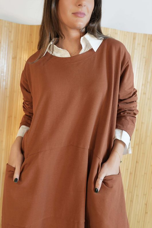 Lagen Classic Cocoon Tunic Rust